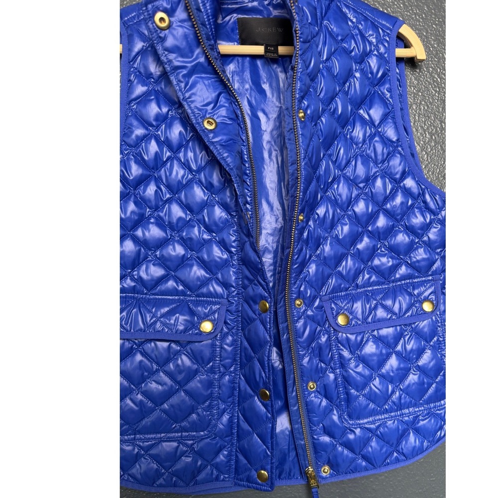 J.Crew‎ Quilted Down Puffer Vest Blue Size PXS - Picture 5 of 9
